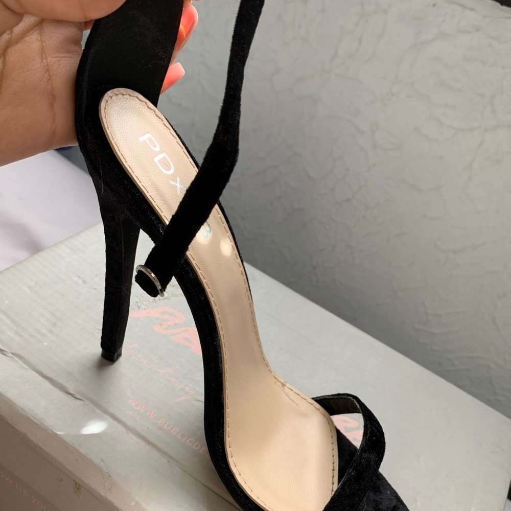 Public Desire X Hailey Baldwin Black Velvet Heel